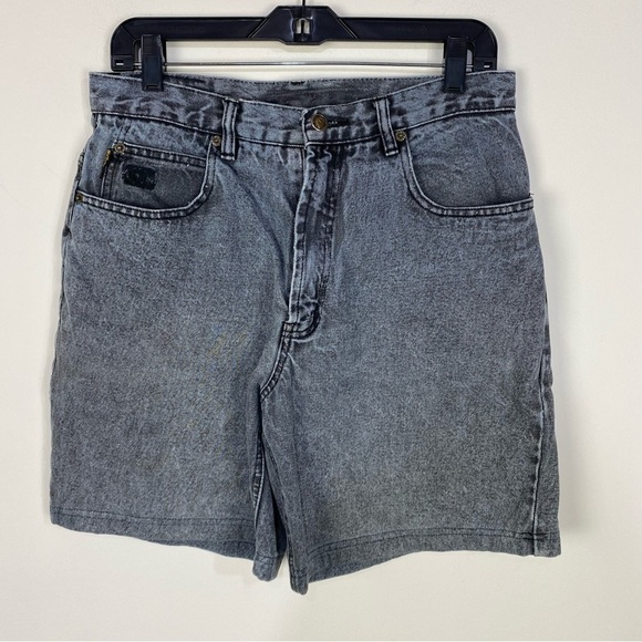 Vintage Maneuvers Black Grey Bermuda Shorts Y2K Denim Grunge - Picture 1 of 4